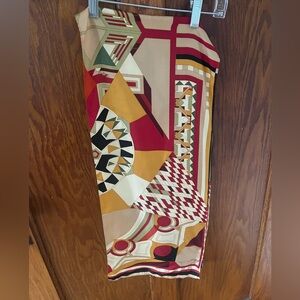 Frank Lloyd Wright Geometric Silk Long Rectangular Scarf VGUC